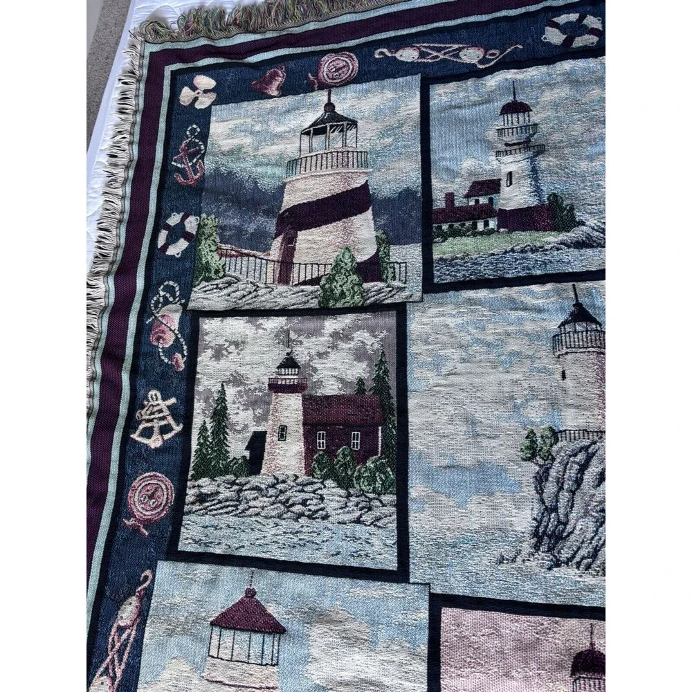 Goodwin Weavers Nautical Lighthouse Throw Blanket